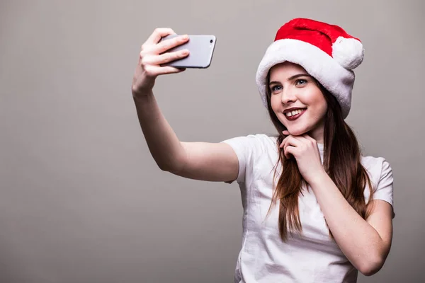 Christmas porträtt av vacker kvinna — Stockfoto