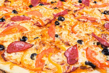 Pizza ışık üzerinde ahşap