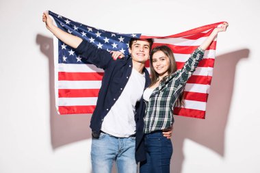 ABD bayrağı arka üzerinde çift