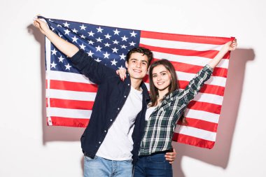 ABD bayrağı arka üzerinde çift