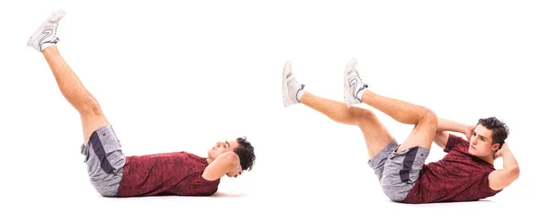 Young man doing sport exercise. — Stock Photo, Image