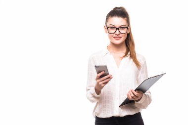 telefon konuşma izole genç iş kadını