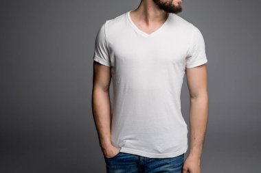 boş t-shirt insanın yakın çekim