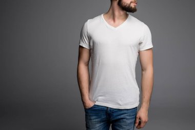 boş t-shirt insanın yakın çekim