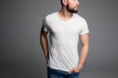 boş t-shirt insanın yakın çekim