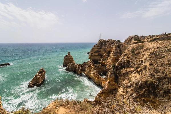 Maravillosa vista de praia do camilo en el sur de portugal una de las playas más bellas de lagos — Foto de Stock
