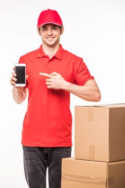Teslimatçı veya kurye ile telefonda işaret kutusu 