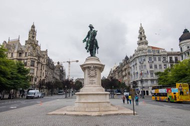Porto, Portekiz - Temmuz 2017. Eski vintage azulejos resim, eski Sao Bento tren istasyonu Porto. Avrupa'nın popüler bir turistik bina Sao Bento kanalıdır.