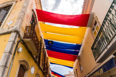 Loule, Portekiz - Haziran, 2017. Loule, Portekiz şehrin tipik mimarisinin açık görünüm.