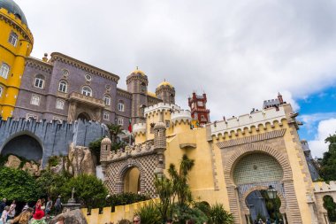 Sintra, Portekiz - Haziran, 2017. Pena National Palace, ünlü dönüm noktası, Sintra, Lizbon, Portekiz, Avrupa.
