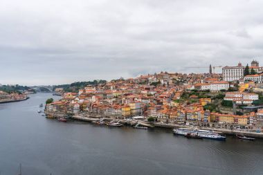 Porto, Portekiz - Temmuz, 2017. Güzel yaz gün, Portekiz Porto panoramik havadan görünümü