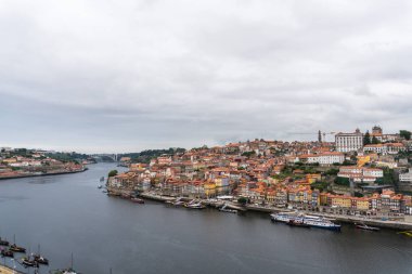 Porto, Portekiz - Temmuz, 2017. Güzel yaz gün, Portekiz Porto panoramik havadan görünümü