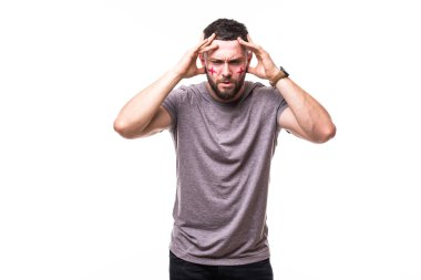 İngiltere'de kaybedersiniz. Mutsuz ve başarısız hedef veya beyaz zemin üzerine İngiltere Milli Takımı'nın oyun destekleyen İngiltere'de futbol fan oyun duygularını kaybetmek. Futbol hayranları kavramı.