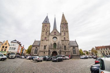 Ghent, Belçika - Kasım, 2017: Mimari Gent şehir merkezi. Ghent ortaçağ şehir ve Belçika turist varış noktası değil.