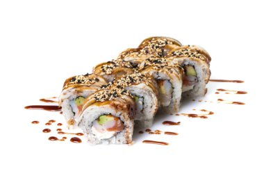 Beyaz hizmet kümesi suşi rulo