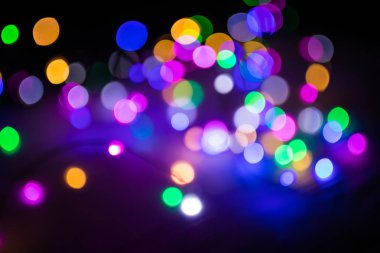 Soyut renkli Bokeh gece arka plan ışık