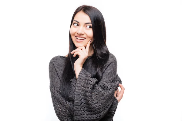 Joven hermosa mujer retrato aislado sobre fondo blanco . —  Fotos de Stock