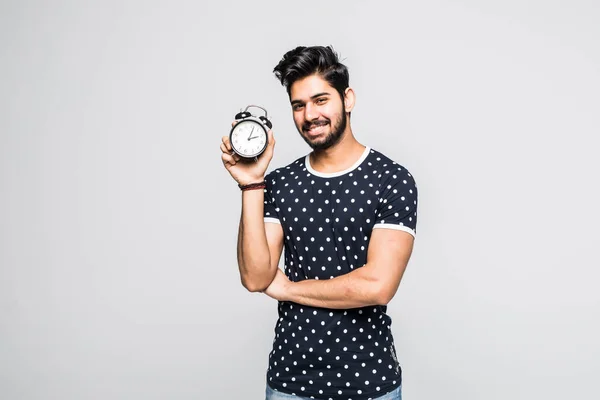 Retrato de un hombre de negocios con reloj aislado sobre fondo blanco — Foto de Stock