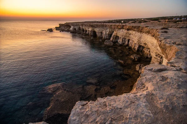 Ayia Napa Kıbrıs Taki Ünlü Deniz Mağaraları Hava Manzarası Doğa — Stok fotoğraf