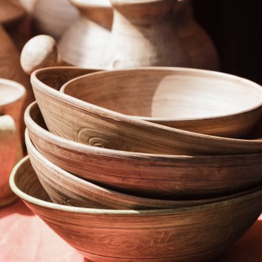 Çömlekçilik, tabak bardak arka plan.