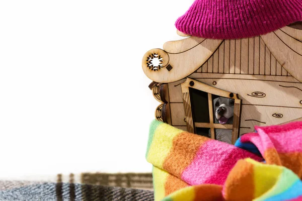 Dom drewniane zabawki dla dzieci — Zdjęcie stockowe