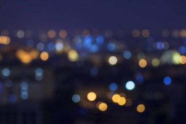Gece ışıkları bulanık bokeh