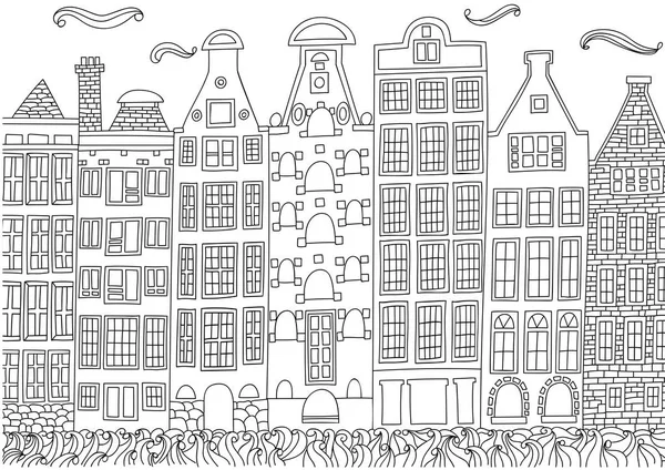 Edifícios gráficos de Amsterdã —  Vetores de Stock