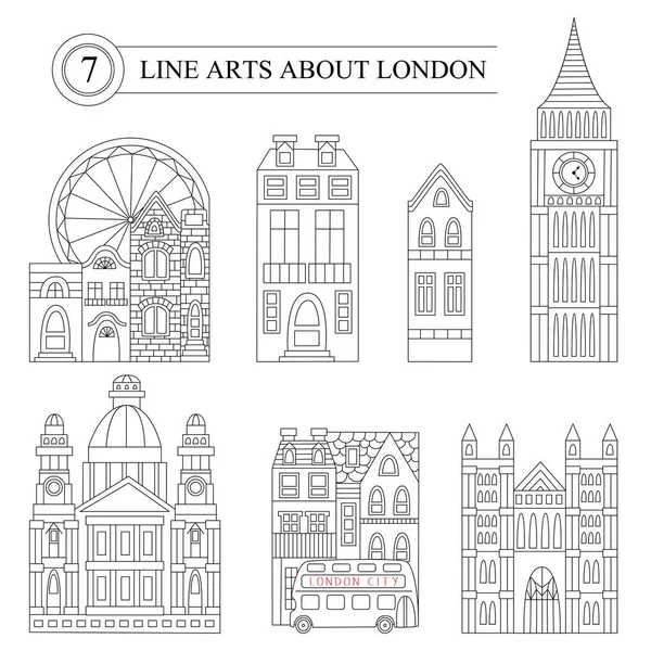 Arte de línea sobre Londres — Vector de stock