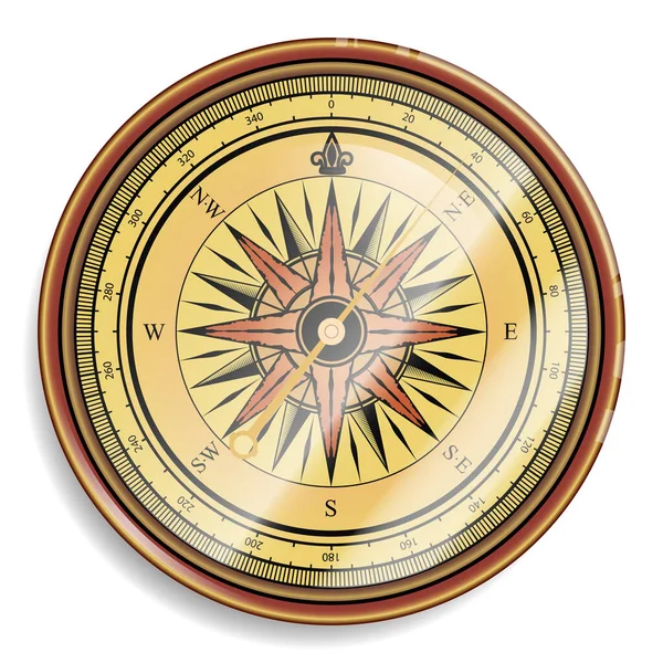 Compass isolated, vector isolated illustration. Compass illustration on white backgroun — Stok Vektör