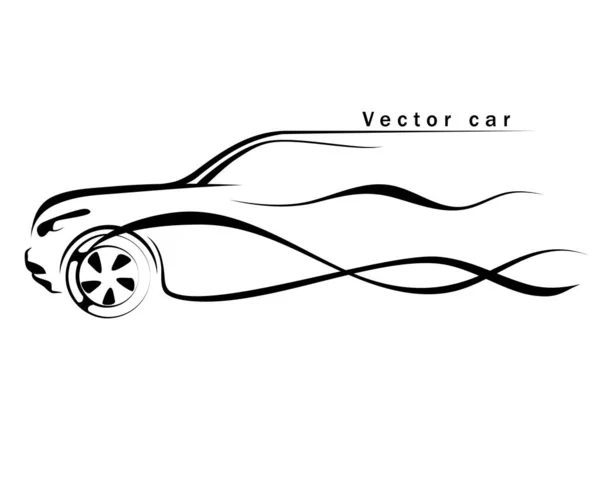 Imagen del coche. Logo, líneas, imagen abstracta del coche, vector — Vector de stock