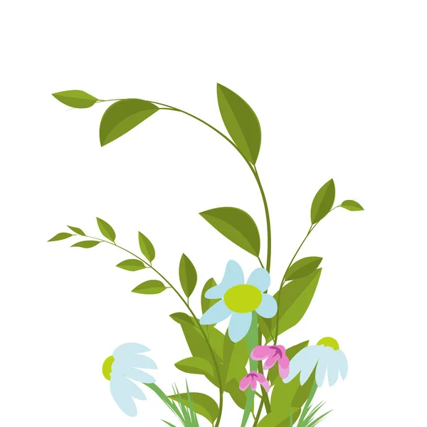 Fondo con hojas y colores verdes, ilustración sectorial. sucursales — Vector de stock