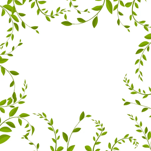 Hintergrund mit Blättern und Zweigen, Vektorillustration. Filialen — Stockvektor