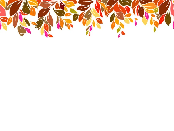 Hojas rojas en la parte superior de la página, hojas de otoño vector para el diseño . — Vector de stock