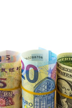 Amerikan Doları tasarısının, beş yuan ve 20 euro rulo