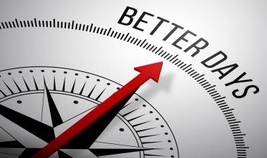 Daha iyi günler simgesiyle pusula.