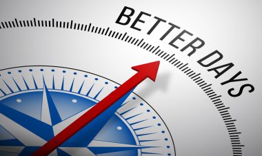 Daha iyi günler simgesiyle pusula.