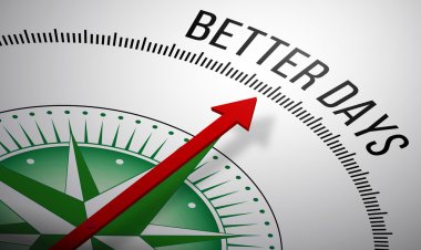 Daha iyi günler simgesiyle pusula.