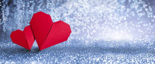 Valentinky den příchozí - Origami srdce — Stock fotografie