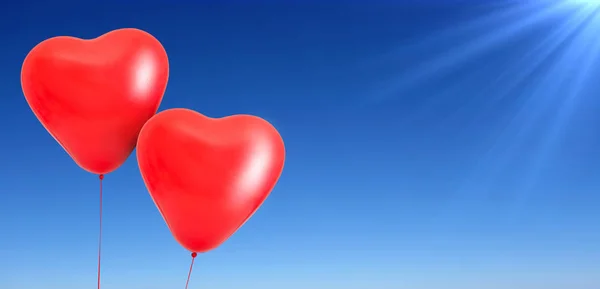 Láska srdce balónky — Stock fotografie