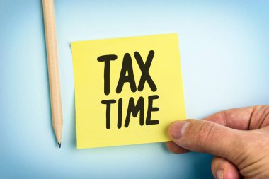 Sarı kağıt Not kelime vergi zamanı ile