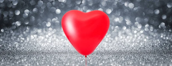 Balónky-srdce lásce lesklé pozadí — Stock fotografie