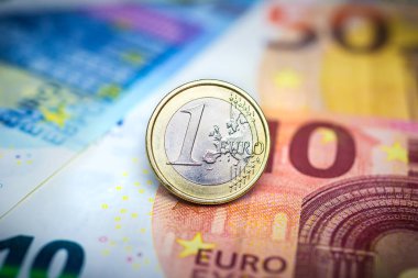 bir euro banknot para