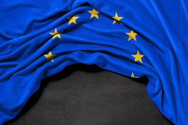 Bandera de Europa sobre fondo pizarra - Renderizado 3D — Foto de Stock