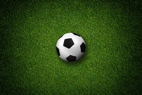 3D-rendering - fotbollsplan med boll — Stockfoto