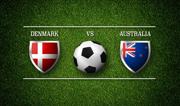 Calendario del partido de fútbol, Dinamarca vs Australia —  Fotos de Stock