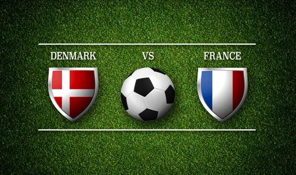 Расписание футбольных матчей, Дания - Франция Стоковая Картинка