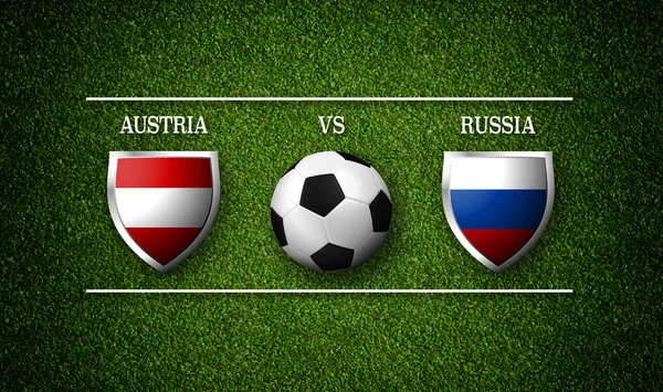 Calendario del partido de fútbol, Austria vs Rusia — Foto de Stock