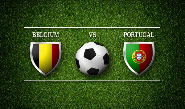 Calendario Partidos Fútbol Bélgica Portugal Banderas Países Pelota Fútbol Representación —  Fotos de Stock