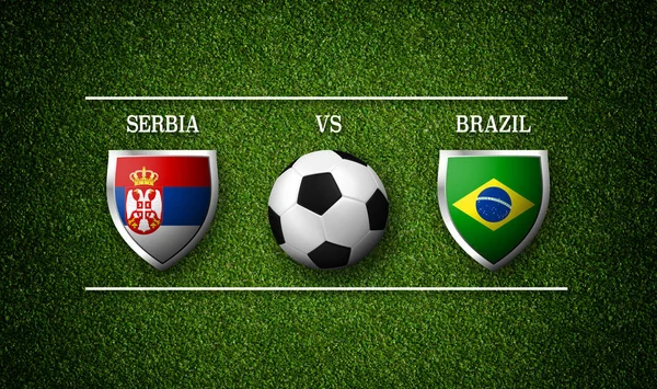 Calendario Partidos Fútbol Serbia Brasil Banderas Países Pelota Fútbol Representación —  Fotos de Stock