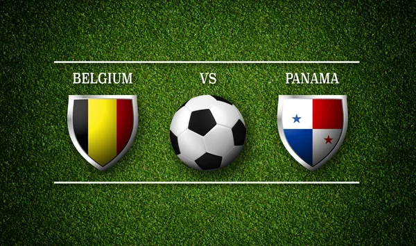 Calendario Partidos Fútbol Bélgica Panamá Banderas Países Pelota Fútbol Representación —  Fotos de Stock